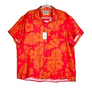 NWT Royaura Hawaiian Orange Men's Shirt Size XXL